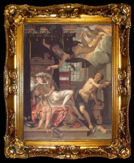 framed  Joachim Wtewael Jupiter and Danae (mk05), ta009-2